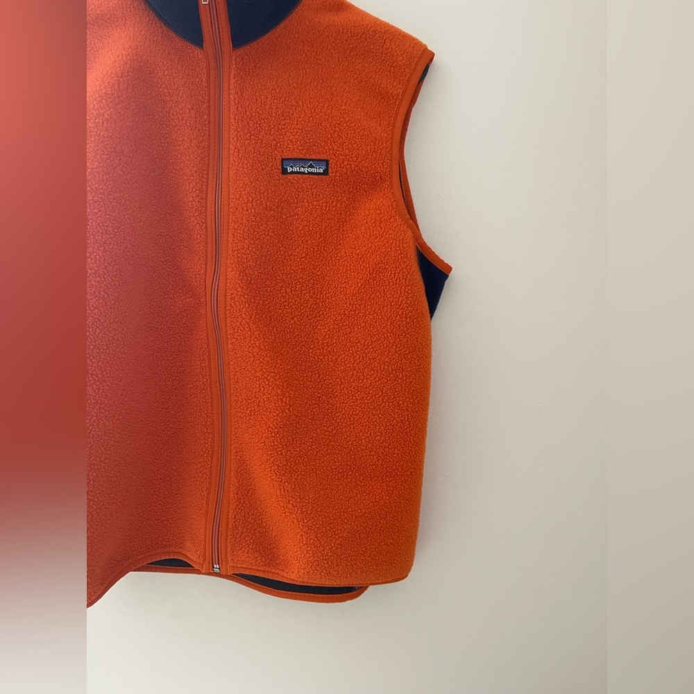 Patagonia Bright Orange Fleece Vest - Picture 2 of 10